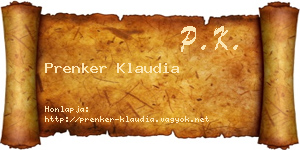 Prenker Klaudia névjegykártya